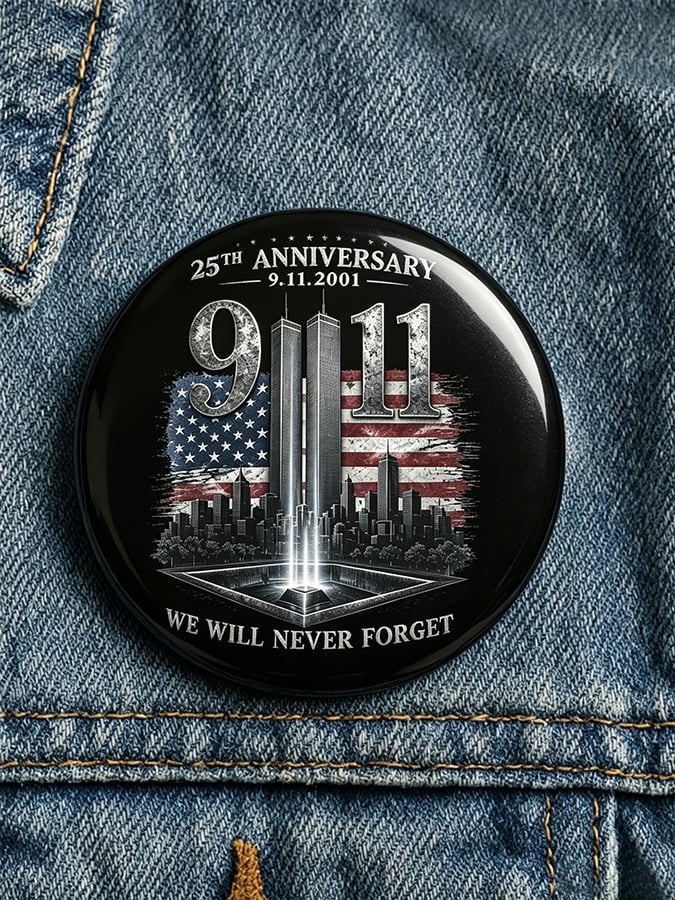 Unisex 9/11 25th Anniversary We Will Never Forget Brooch